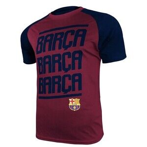 Official FC Barcelona UEFA Soccer Short Sleeve Training Shirt Mens Size Large